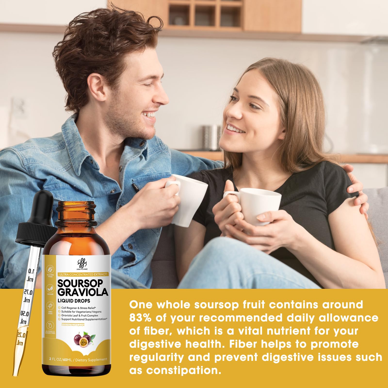 iMATCHME Soursop Graviola Liquid Drops with measuring dropper