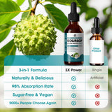 iMATCHME Soursop Liquid 300mg on a kitchen counter