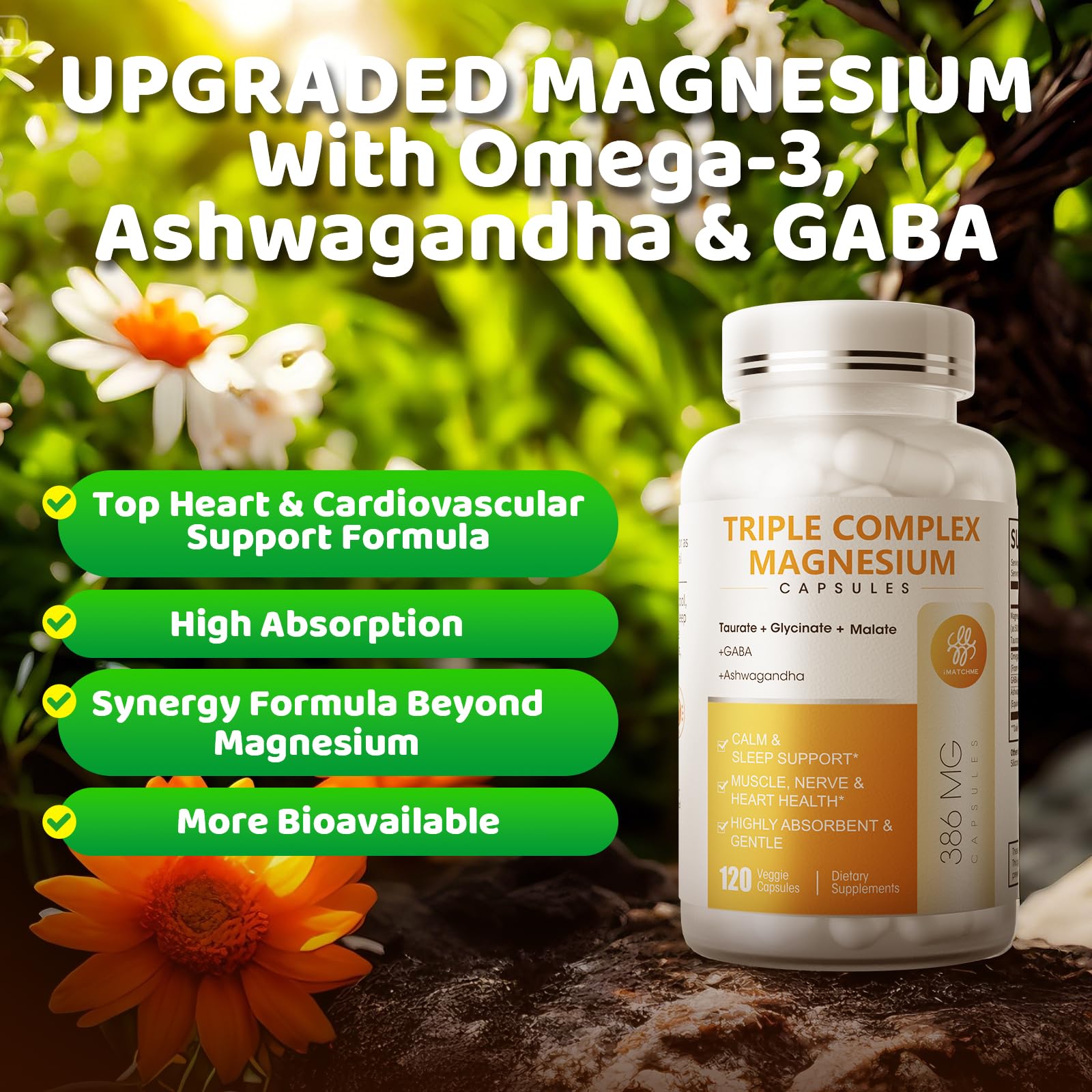 iMATCHME Triple Magnesium Complex 120 capsules back label