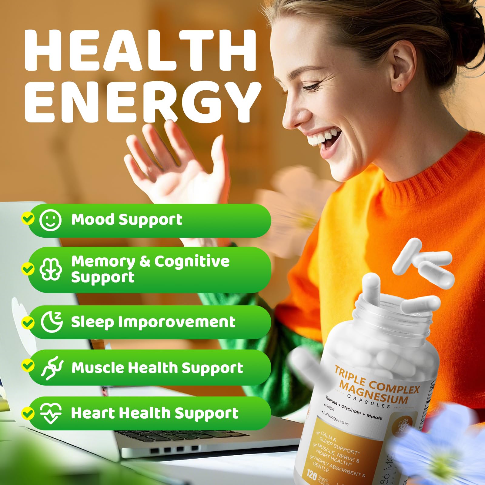 iMATCHME Triple Magnesium Complex 120 capsules side view