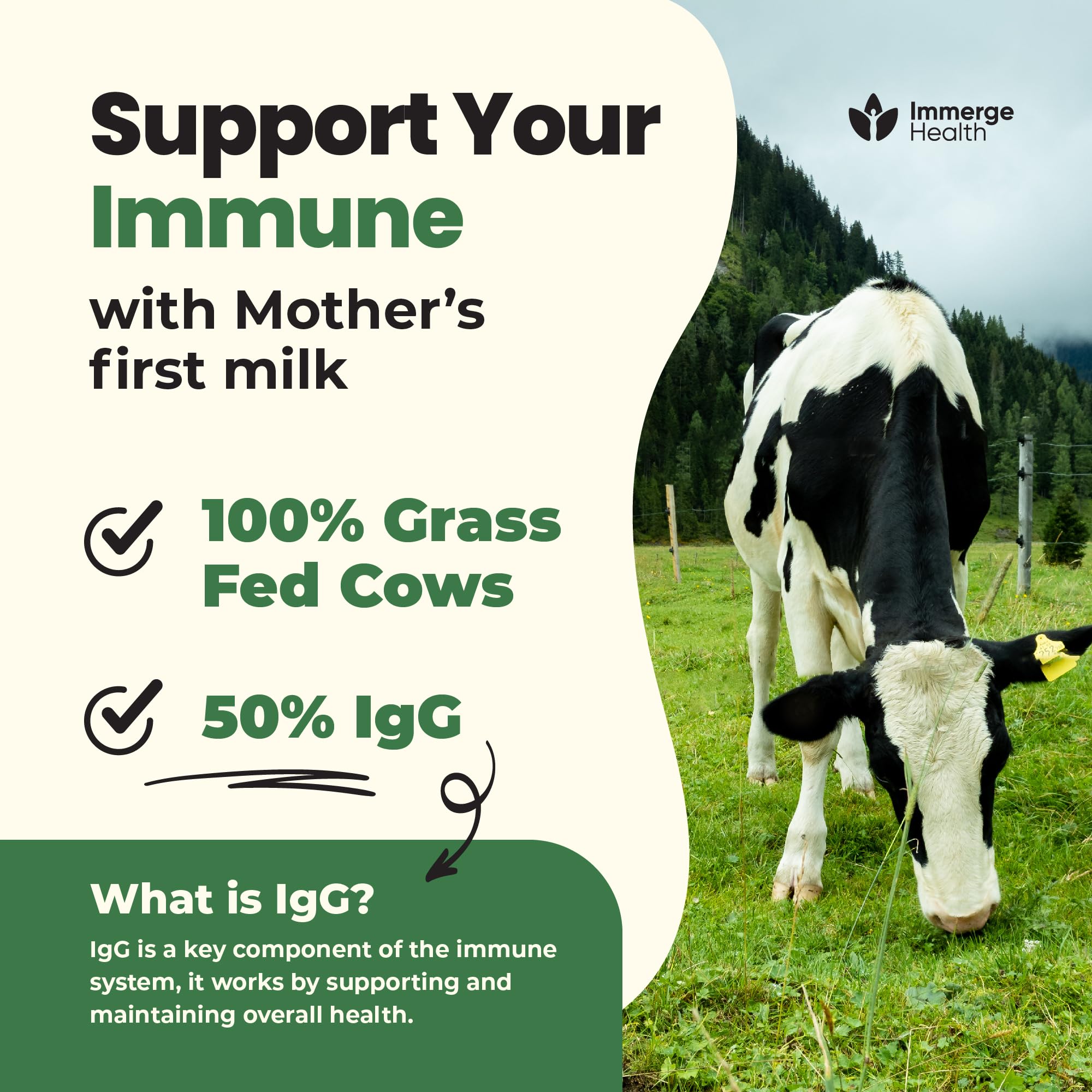 ImmergeHealth Bovine Colostrum Capsules in hand