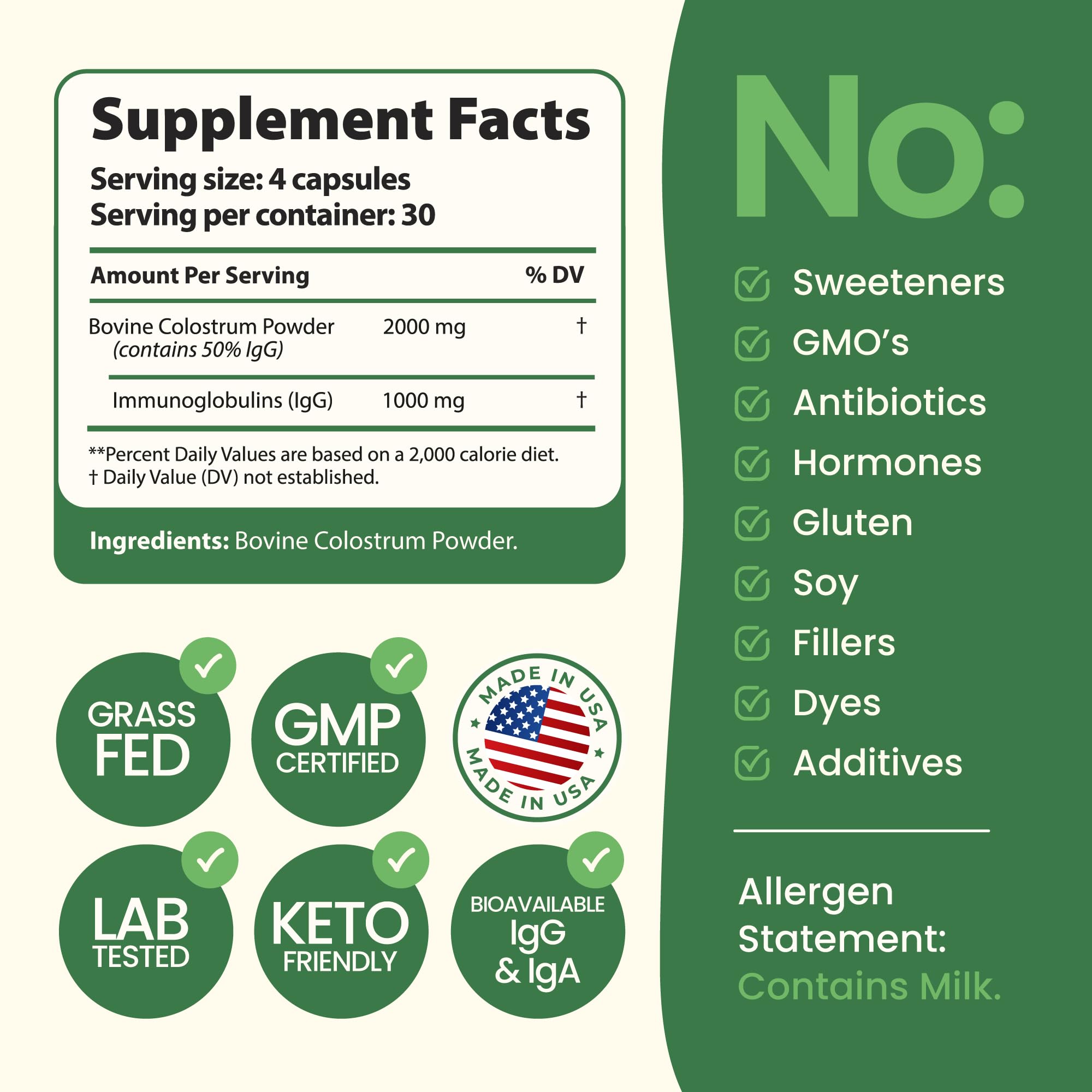 ImmergeHealth Bovine Colostrum Capsules side view