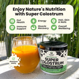 ImmergeHealth.com Colostrum Powder back view with nutritional information