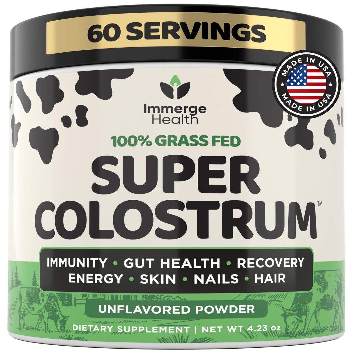 ImmergeHealth.com Colostrum Powder front view packaging