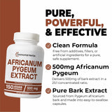 Immortal Herbs Africanum Pygeum Extract Capsules 500mg capsules close-up