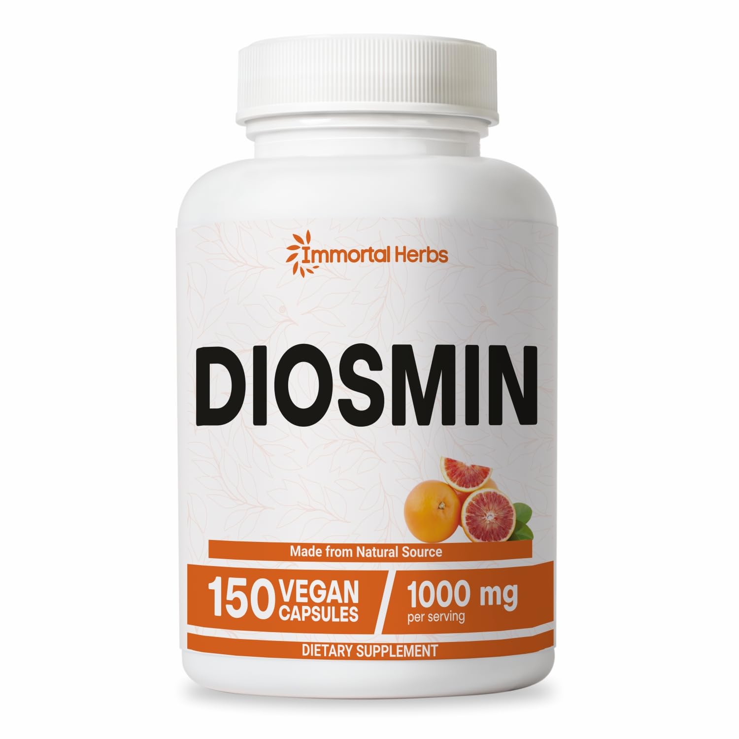 Immortal Herbs Diosmin 1000mg Capsules bottle front view