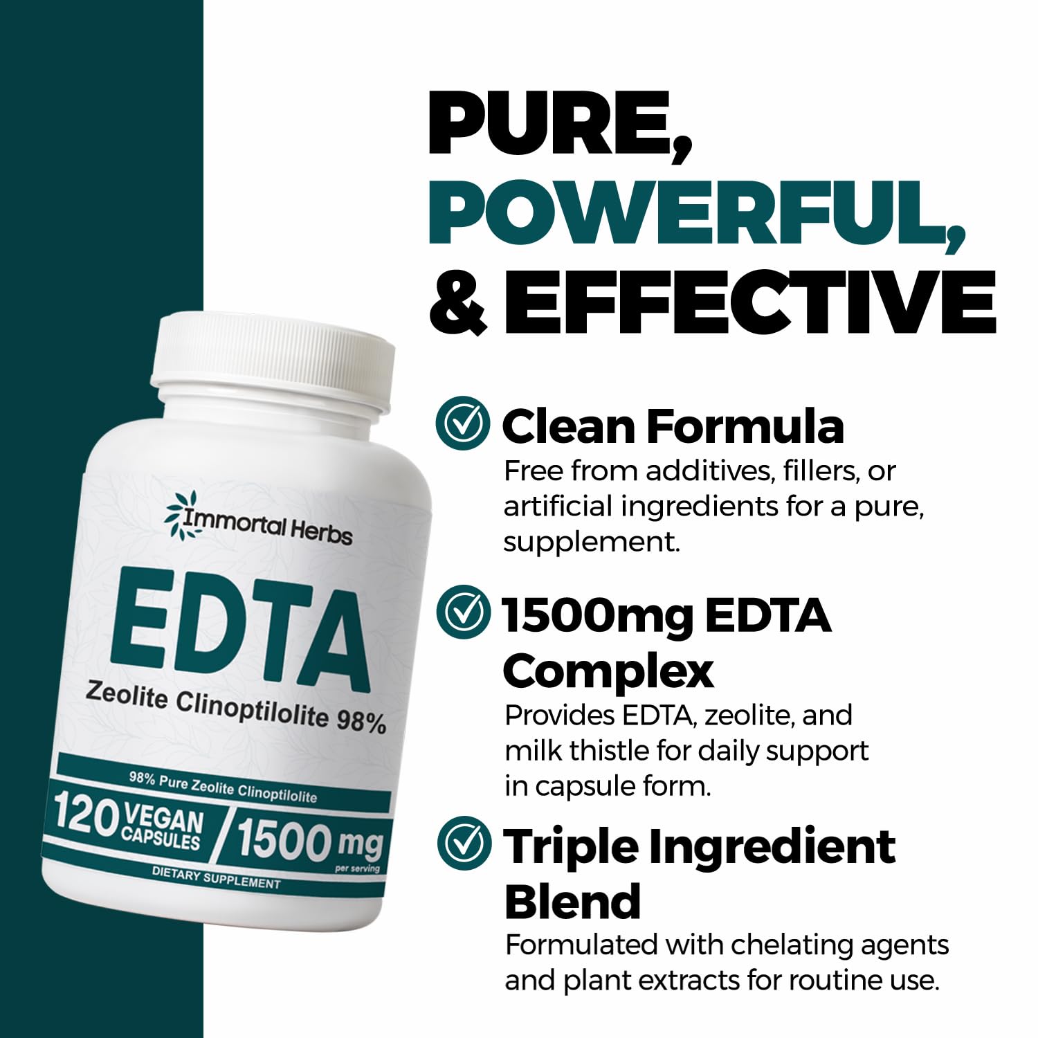 Immortal Herbs EDTA Capsules 1500mg close-up of capsules