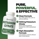 Immortal Herbs Potassium Citrate Capsules 1320mg bottle with label