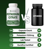 Immortal Herbs Potassium Citrate Capsules 1320mg capsules close-up