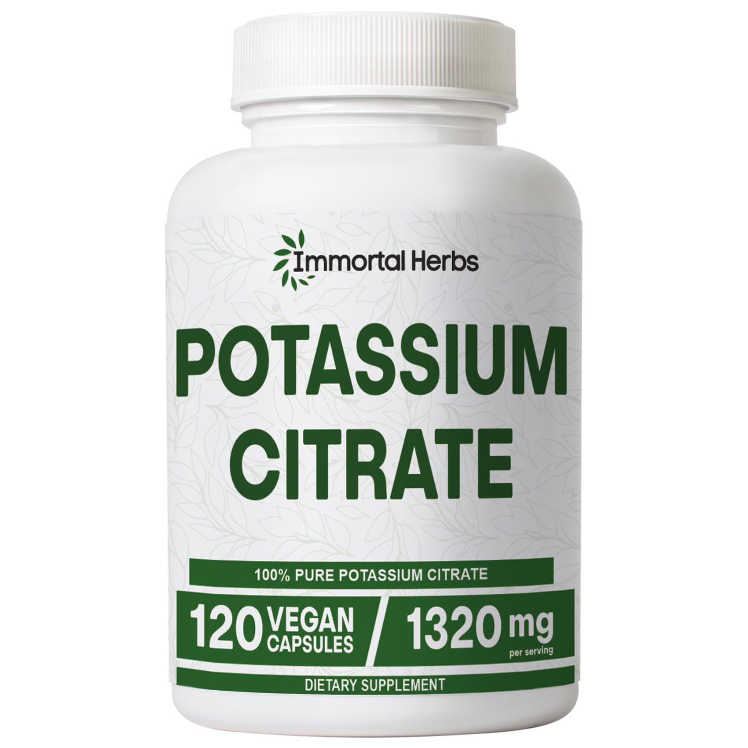 Immortal Herbs Potassium Citrate Capsules 1320mg front view