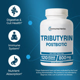 Immortal Herbs Tributyrin Supplement 800mg capsules close-up