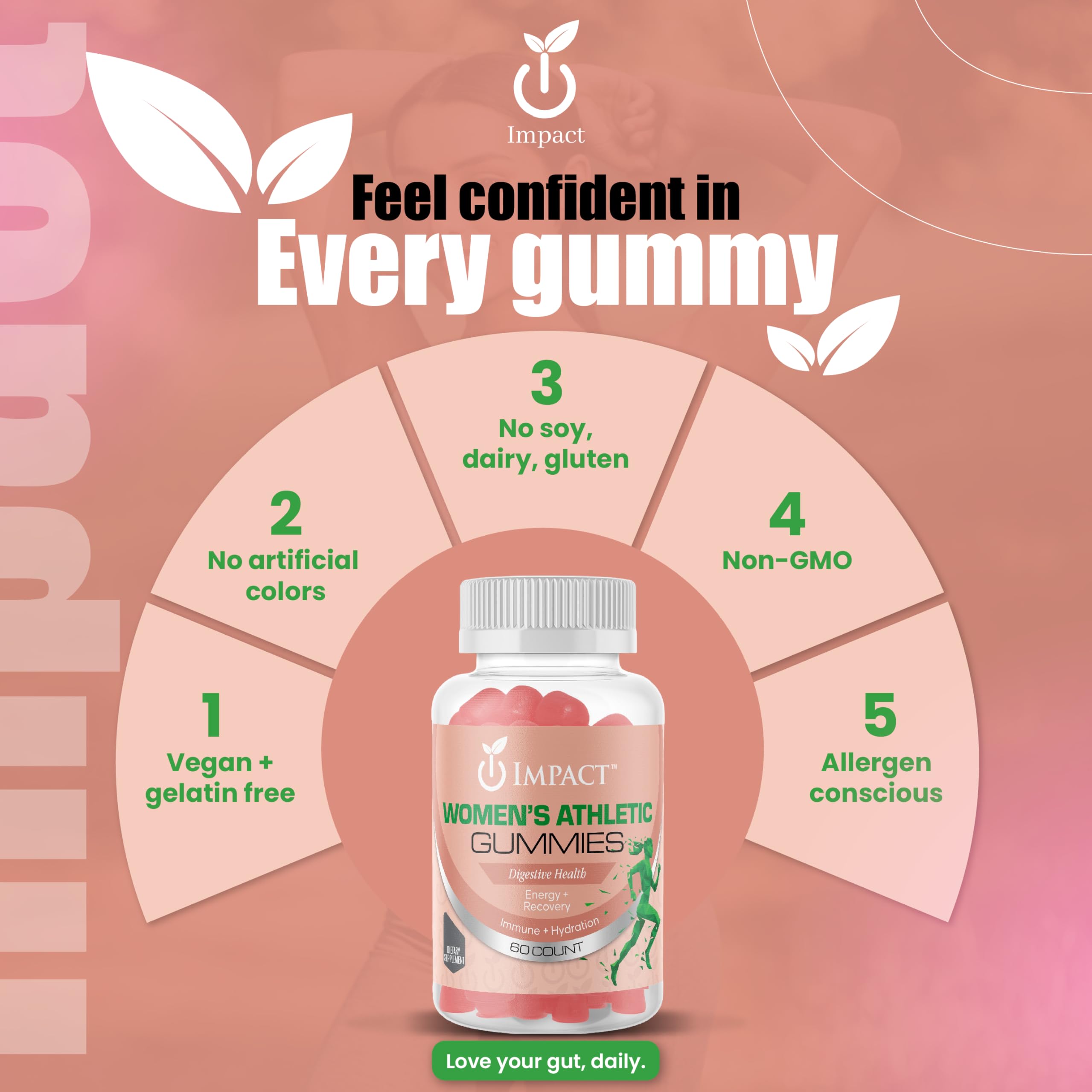 IMPACT Multivitamin Gummies for Women close-up of gummies