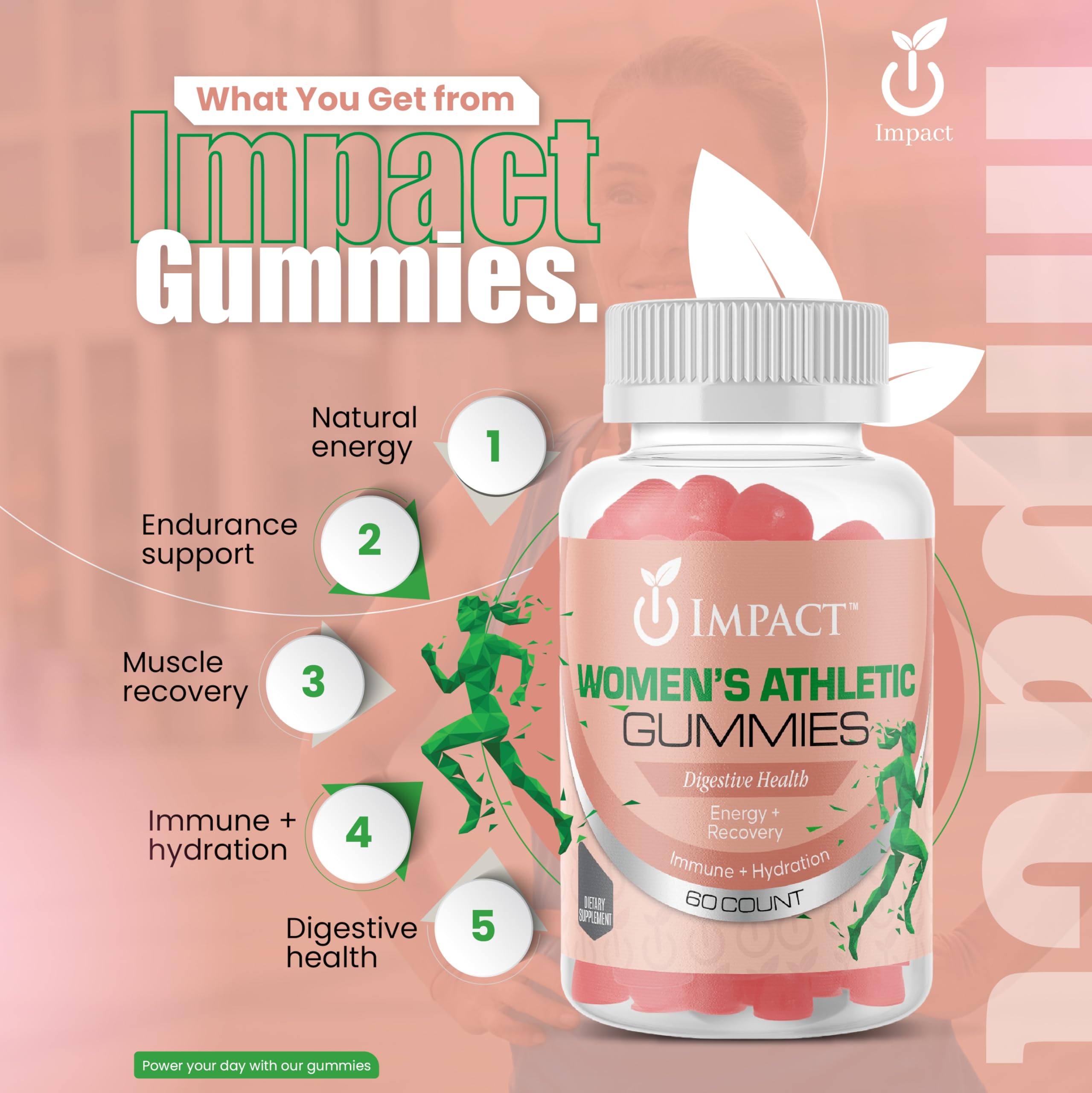 IMPACT Multivitamin Gummies for Women side view