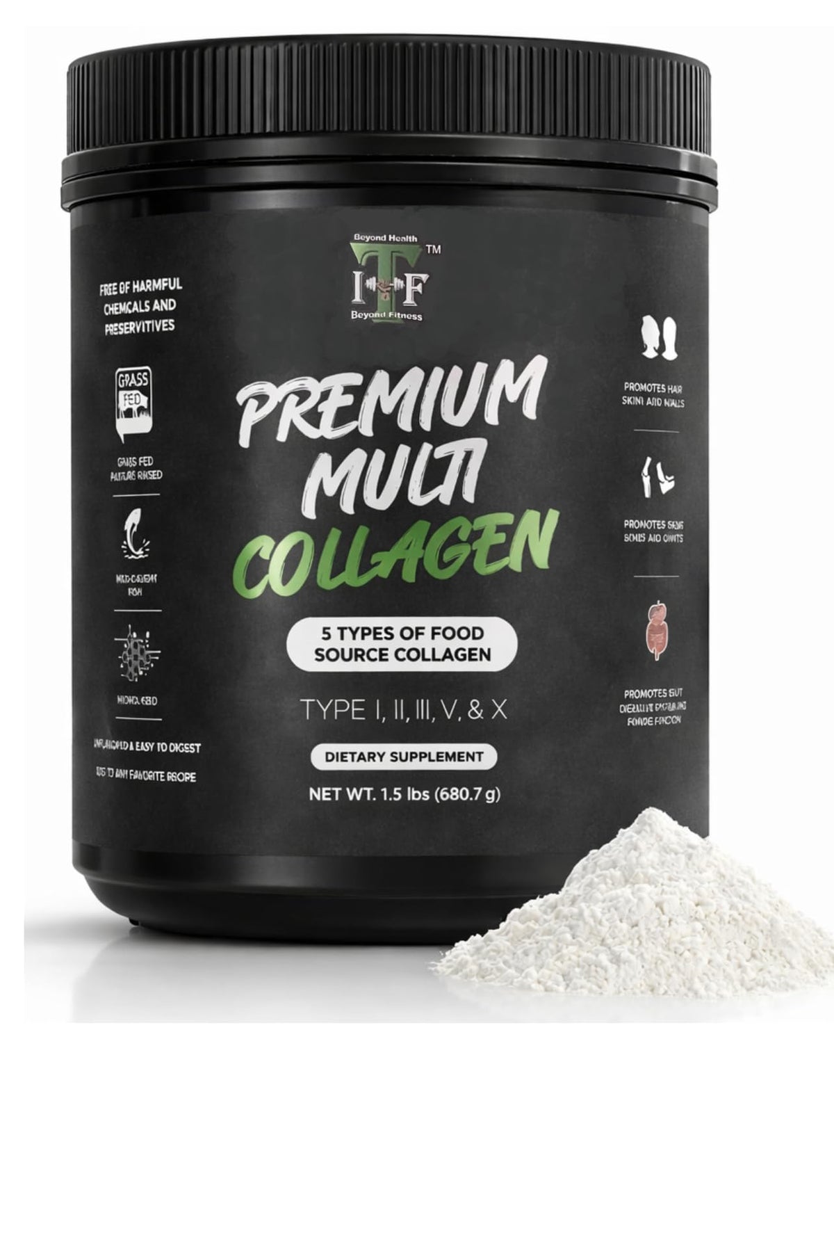 Impact Total Fitness Multi Collagen Protein Powder front view