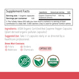 Incas Organic Cayenne Pepper Capsules bottle side view