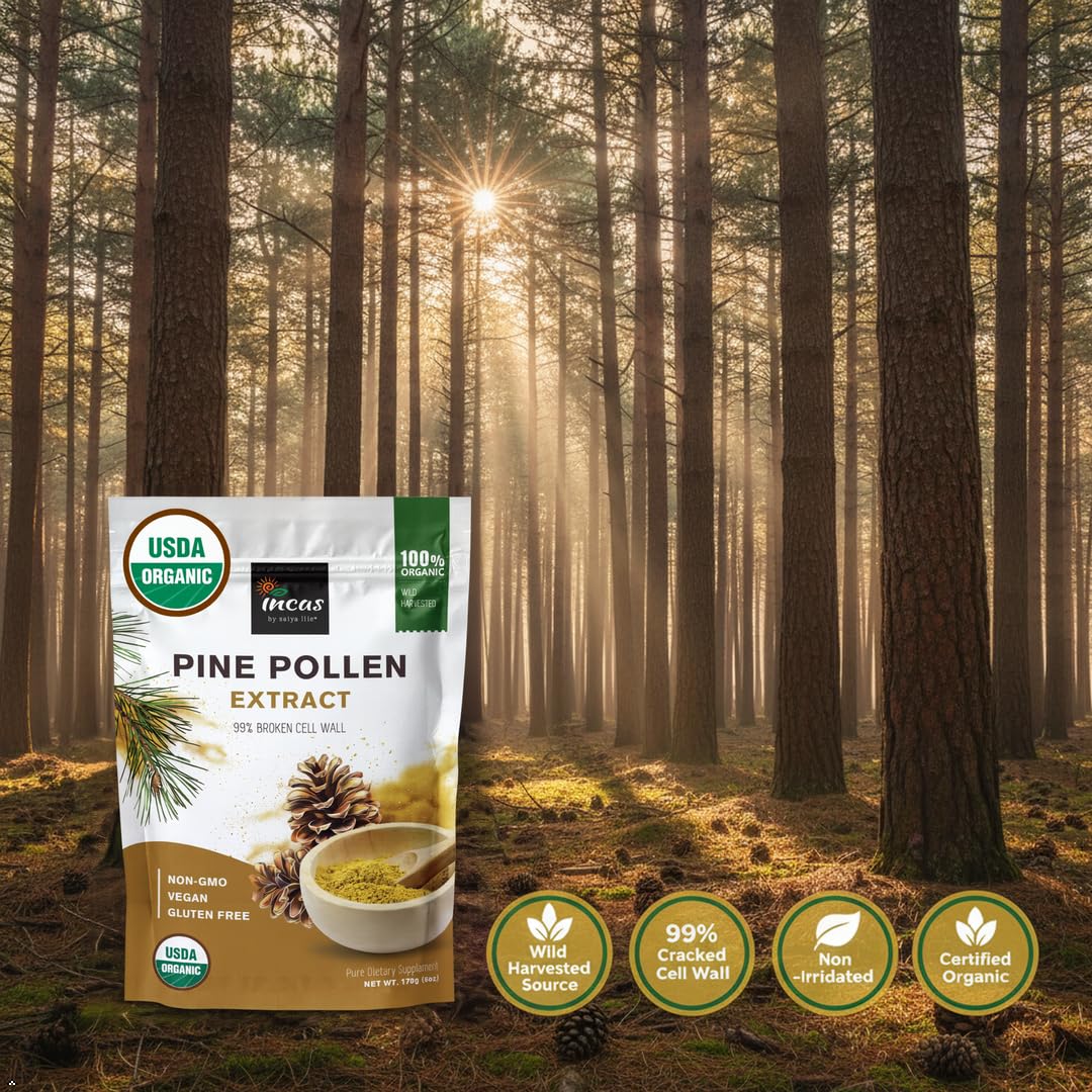 Incas Organic Pine Pollen Powder in a smoothie bowl