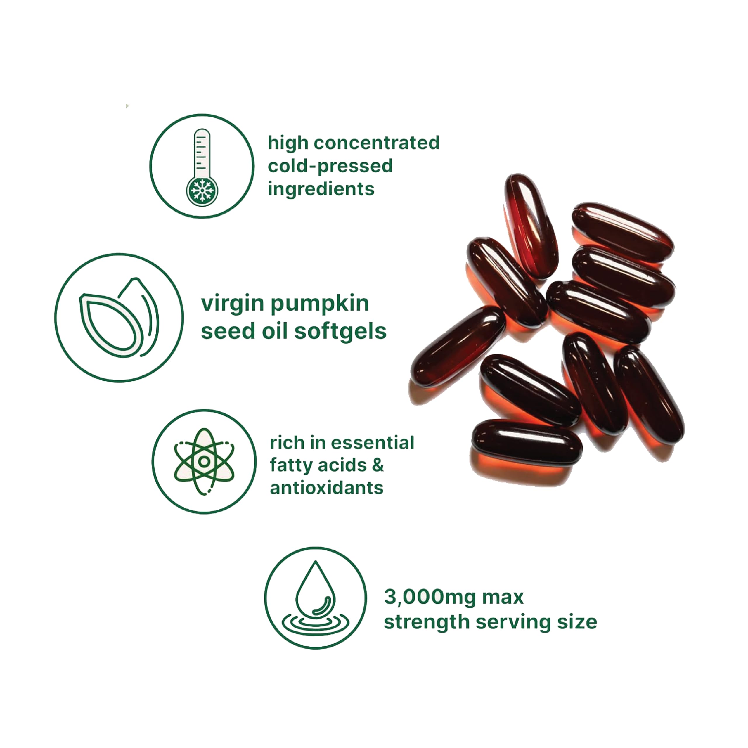 Incas Pumpkin Seed Oil Softgels label close-up