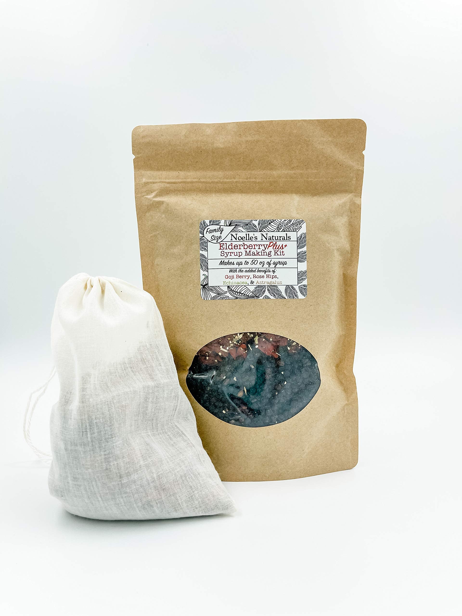 Included brew bag for Elderberry syrup preparation