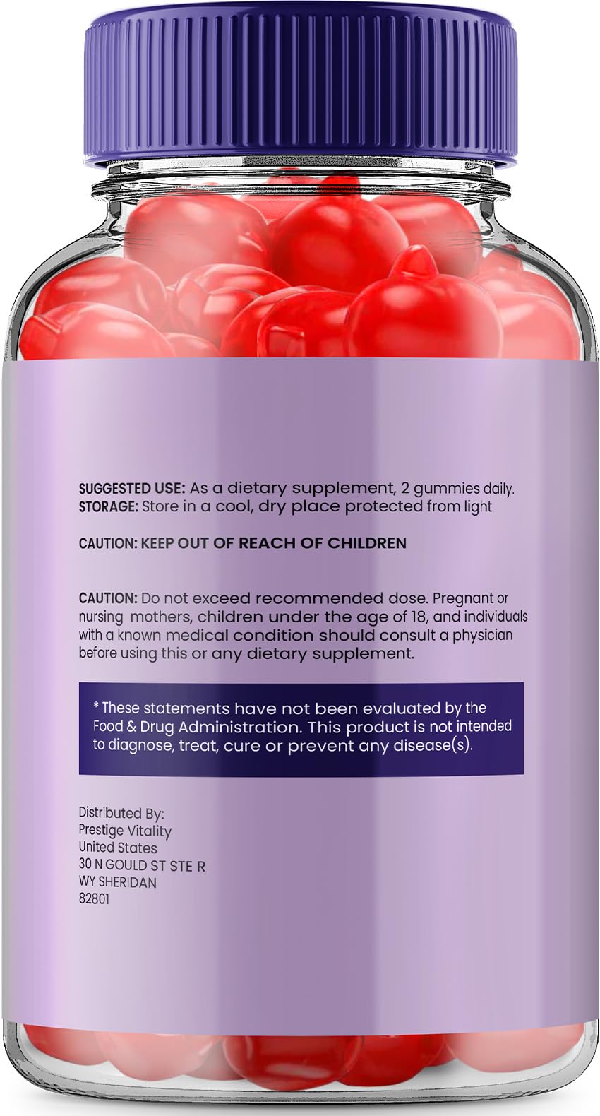 Indelo BioVeraBurn ACV Gummies back view with nutritional information