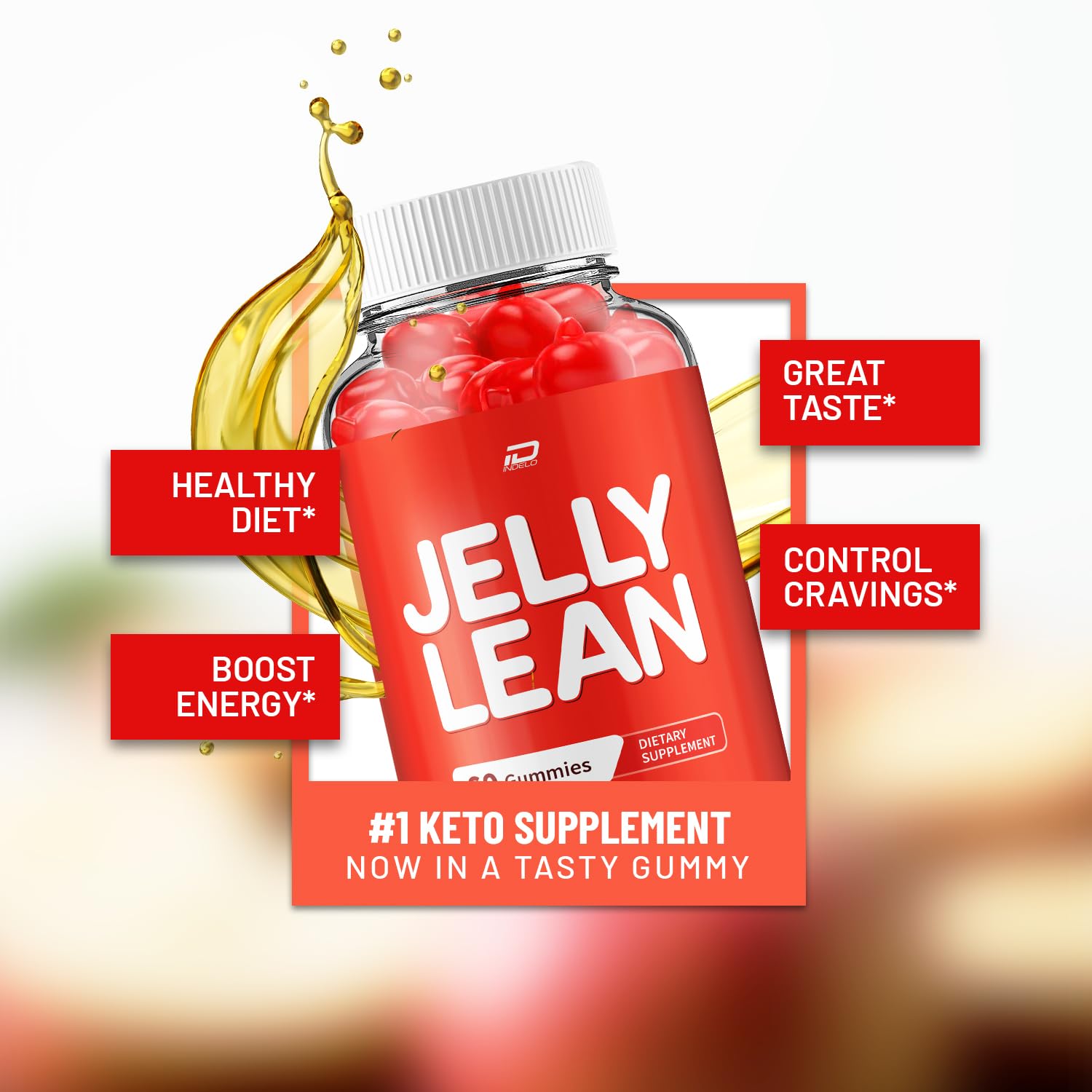 Indelo Jelly Lean ACV Gummies close-up of gummy texture