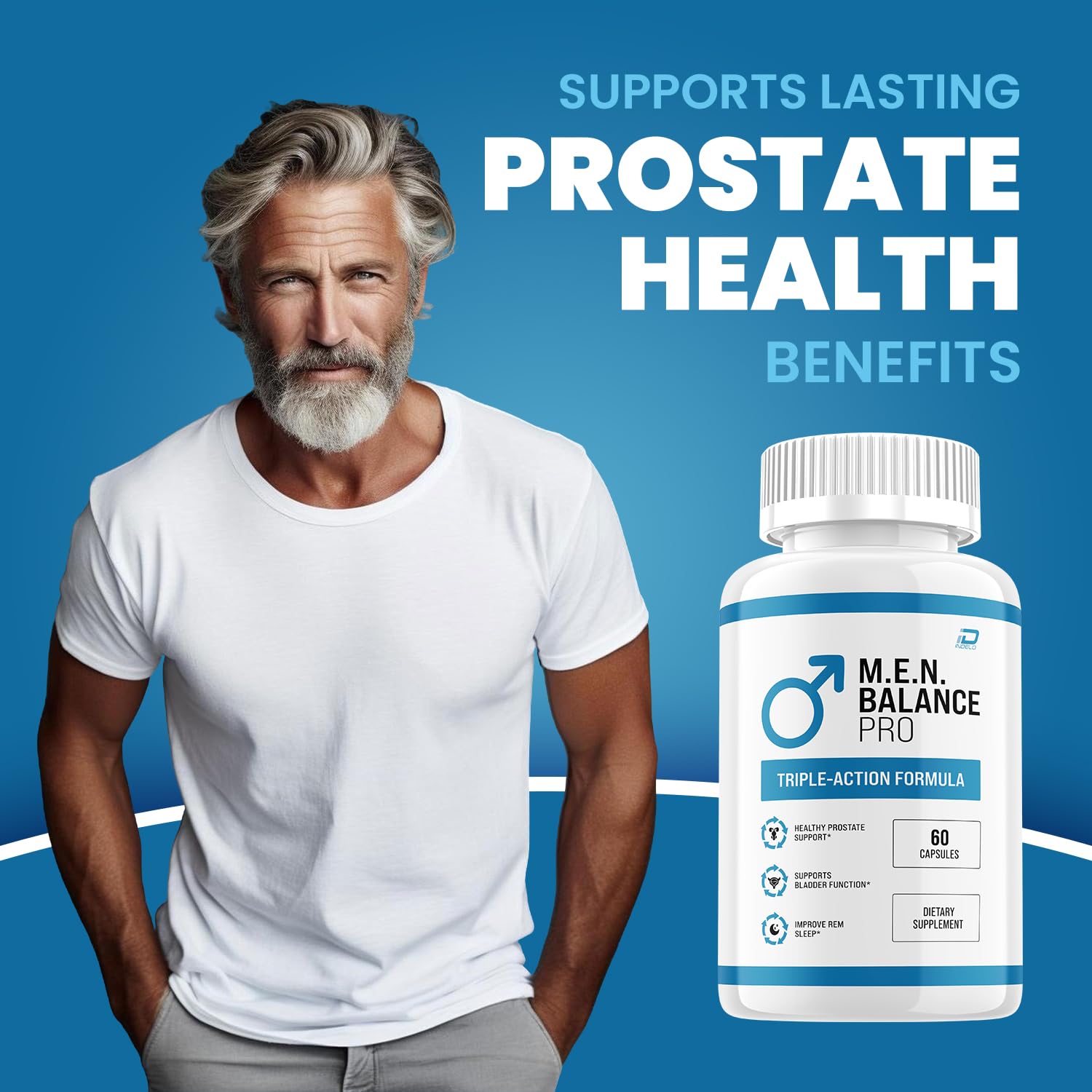 Indelo M.E.N Balance Pro Health Support capsules close-up