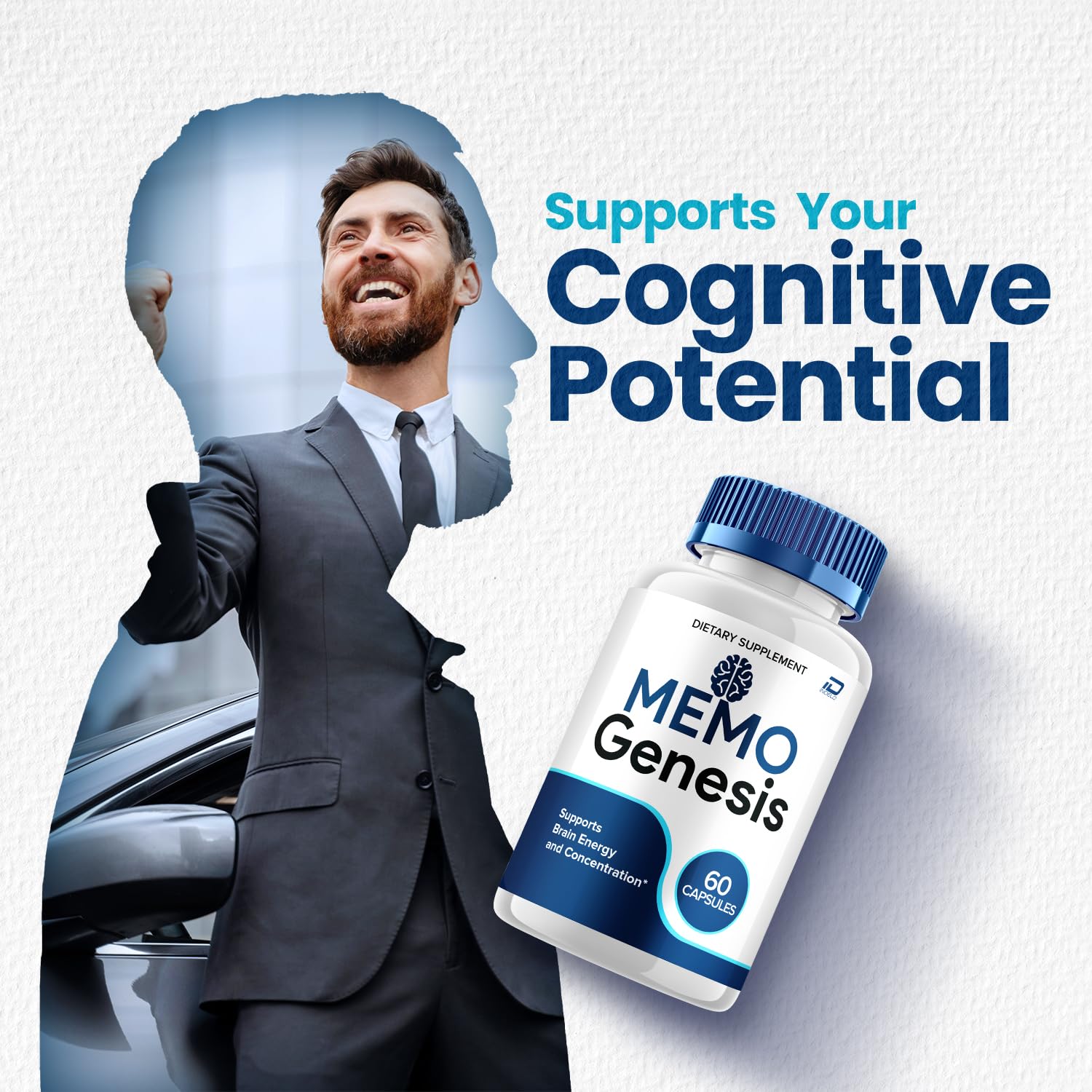 Indelo Memo Genesis Brain Supplement Capsules back view