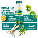 Indelo Neuro Defender Brain Supplement Capsules open bottle showing capsules