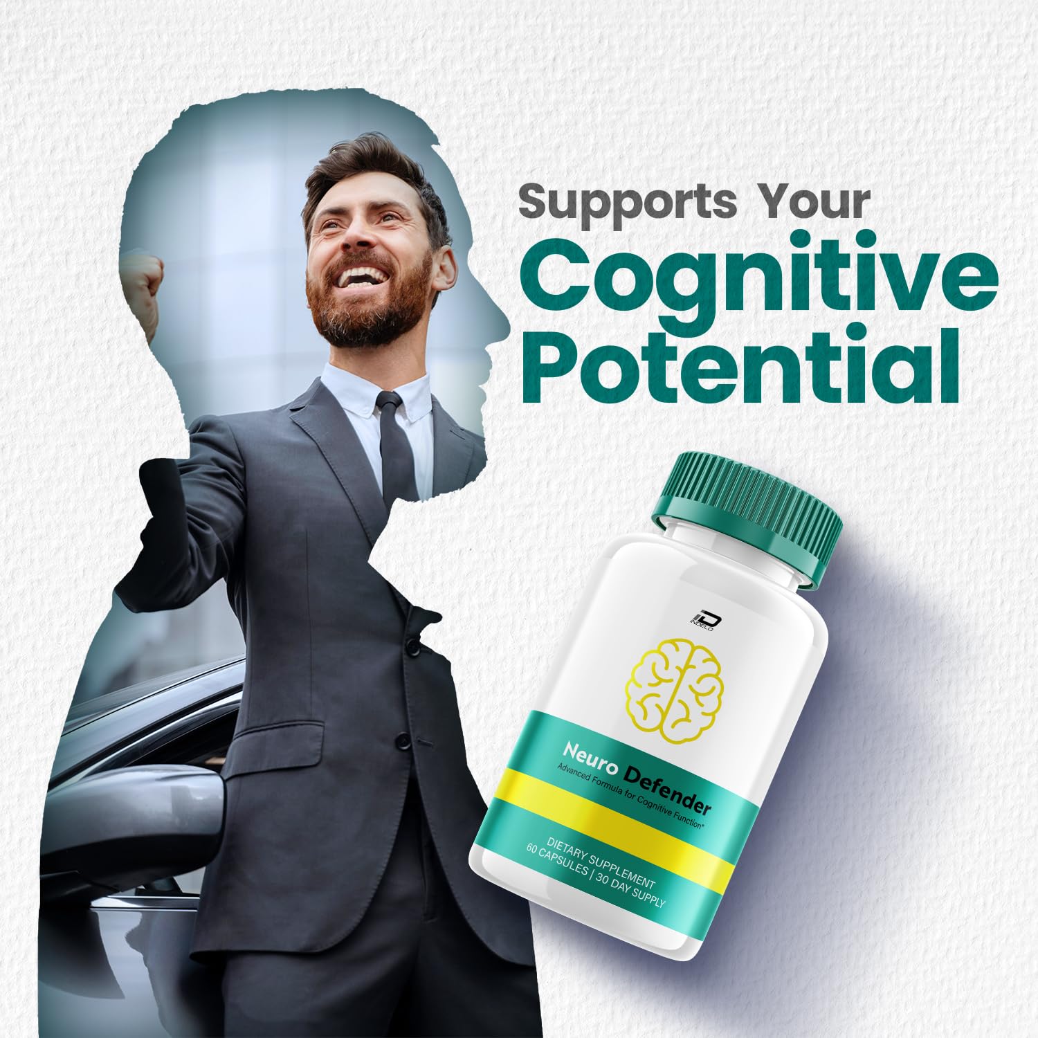 Indelo Neuro Defender Brain Supplement Capsules side view