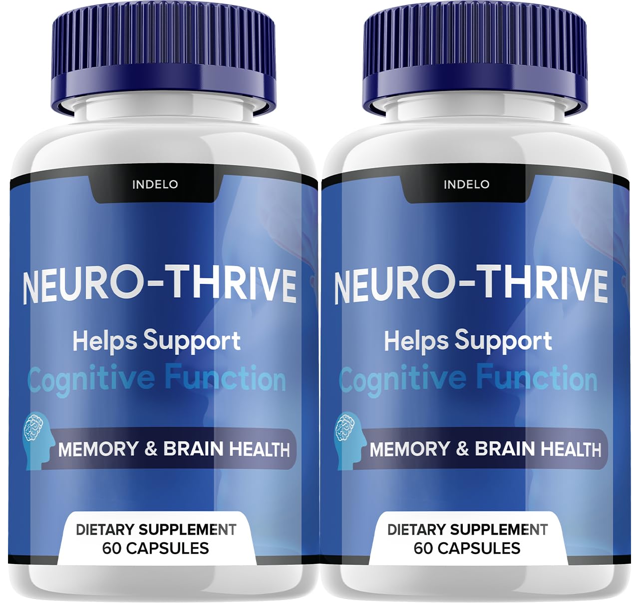 Indelo Neuro Thrive Cognitive Support Supplement 60 Capsules front view