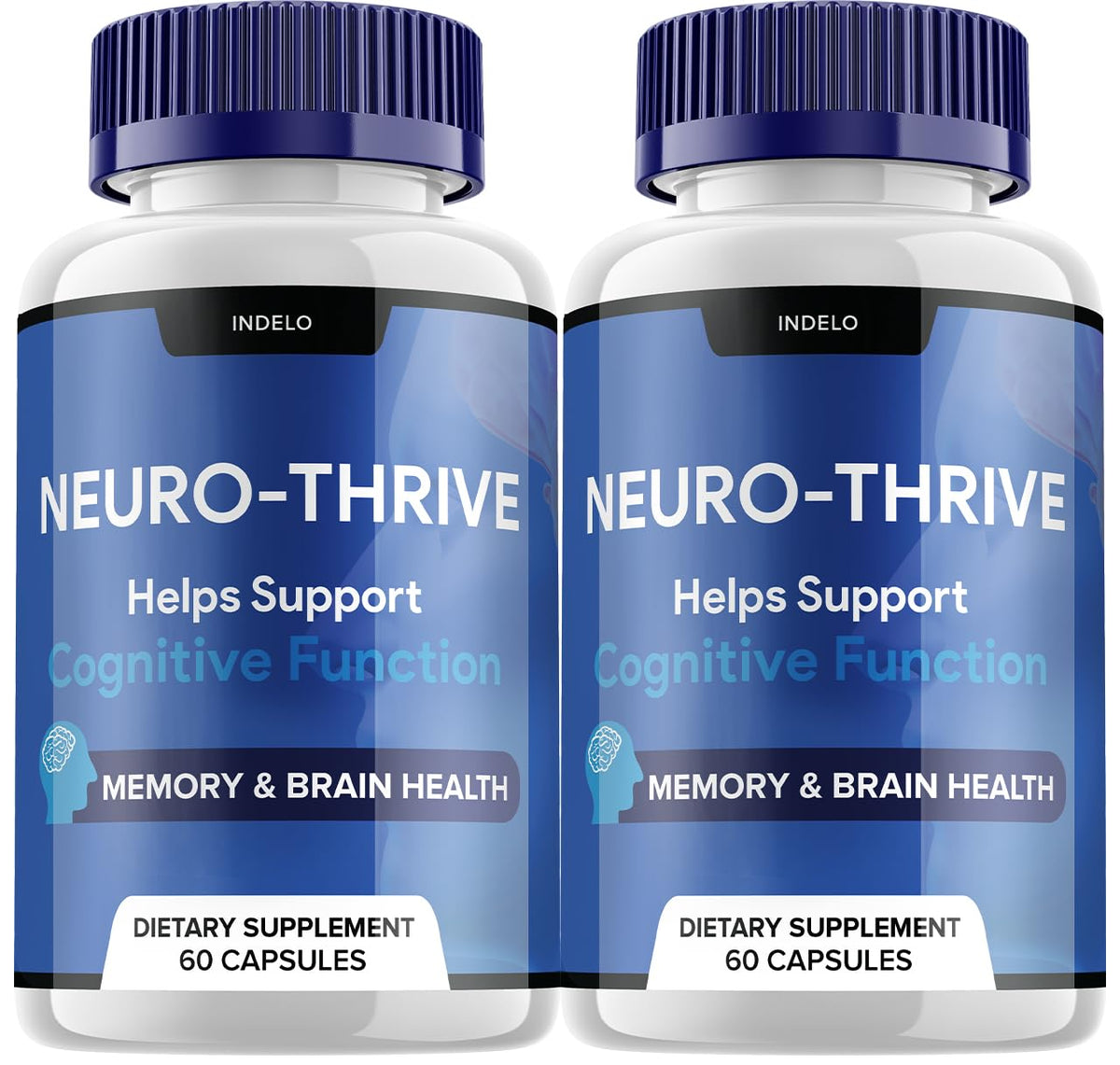 Indelo Neuro Thrive Cognitive Support Supplement 60 Capsules front view