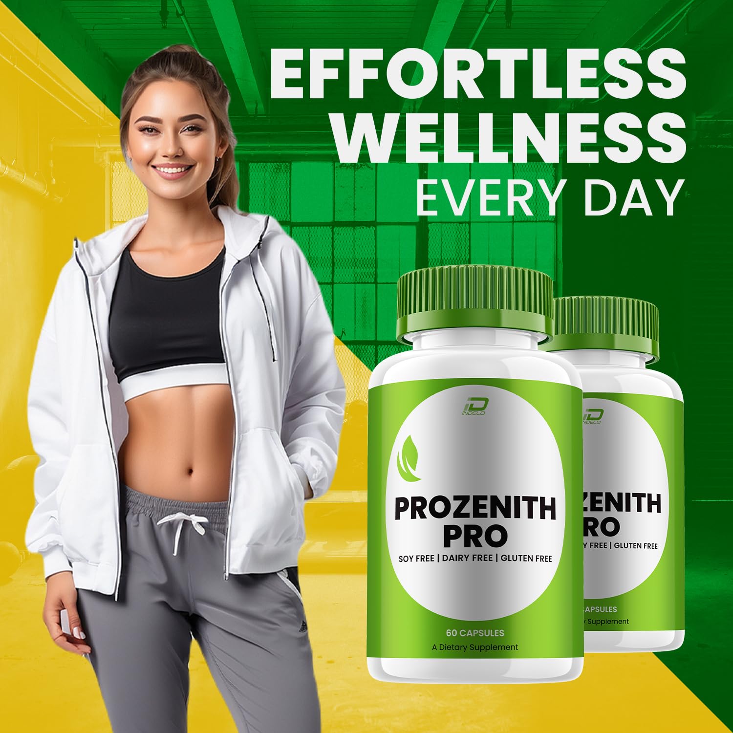 Indelo Prozenith Pro Capsules bottle side view
