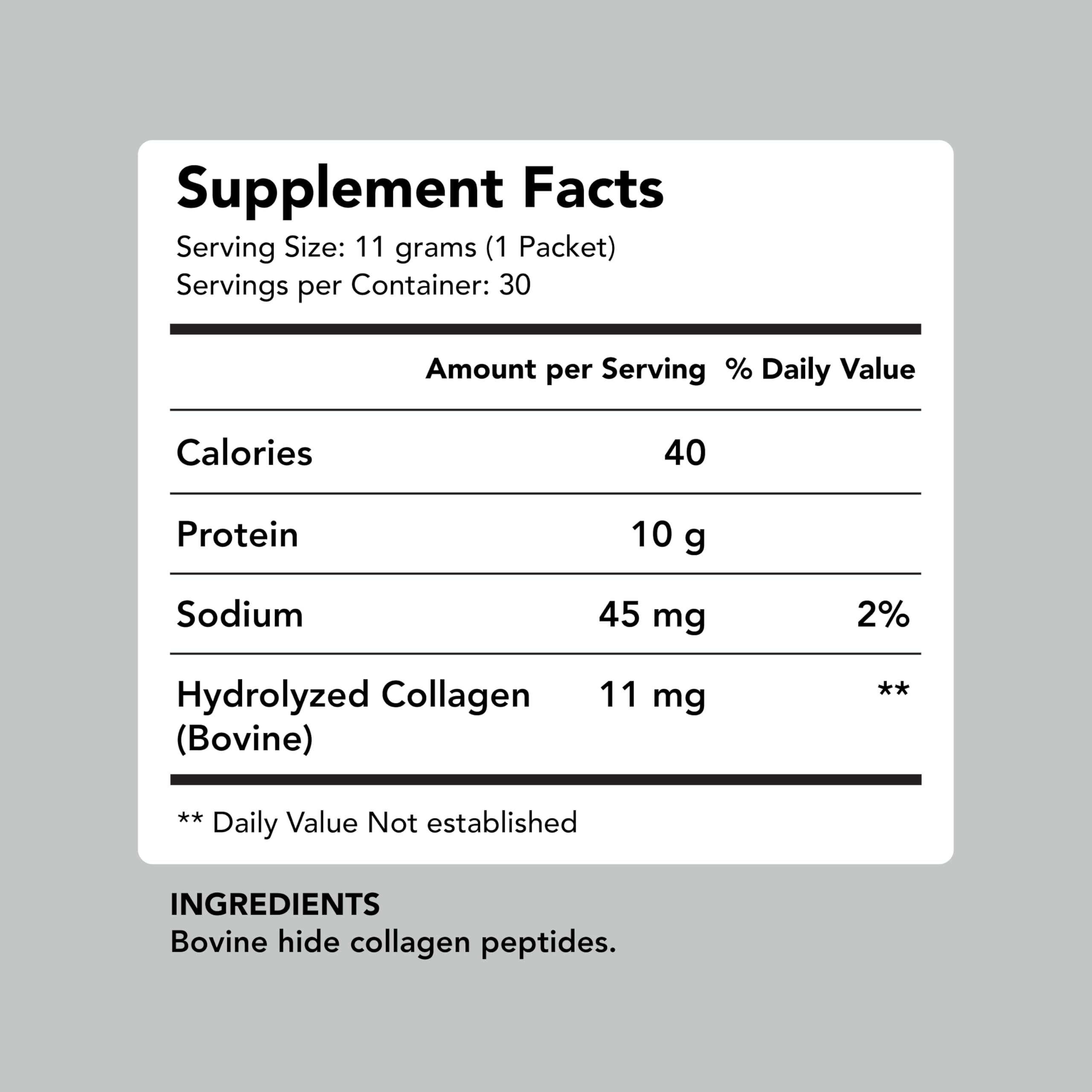 Individual AMANDEAN Collagen Hydrolysate Powder packet open