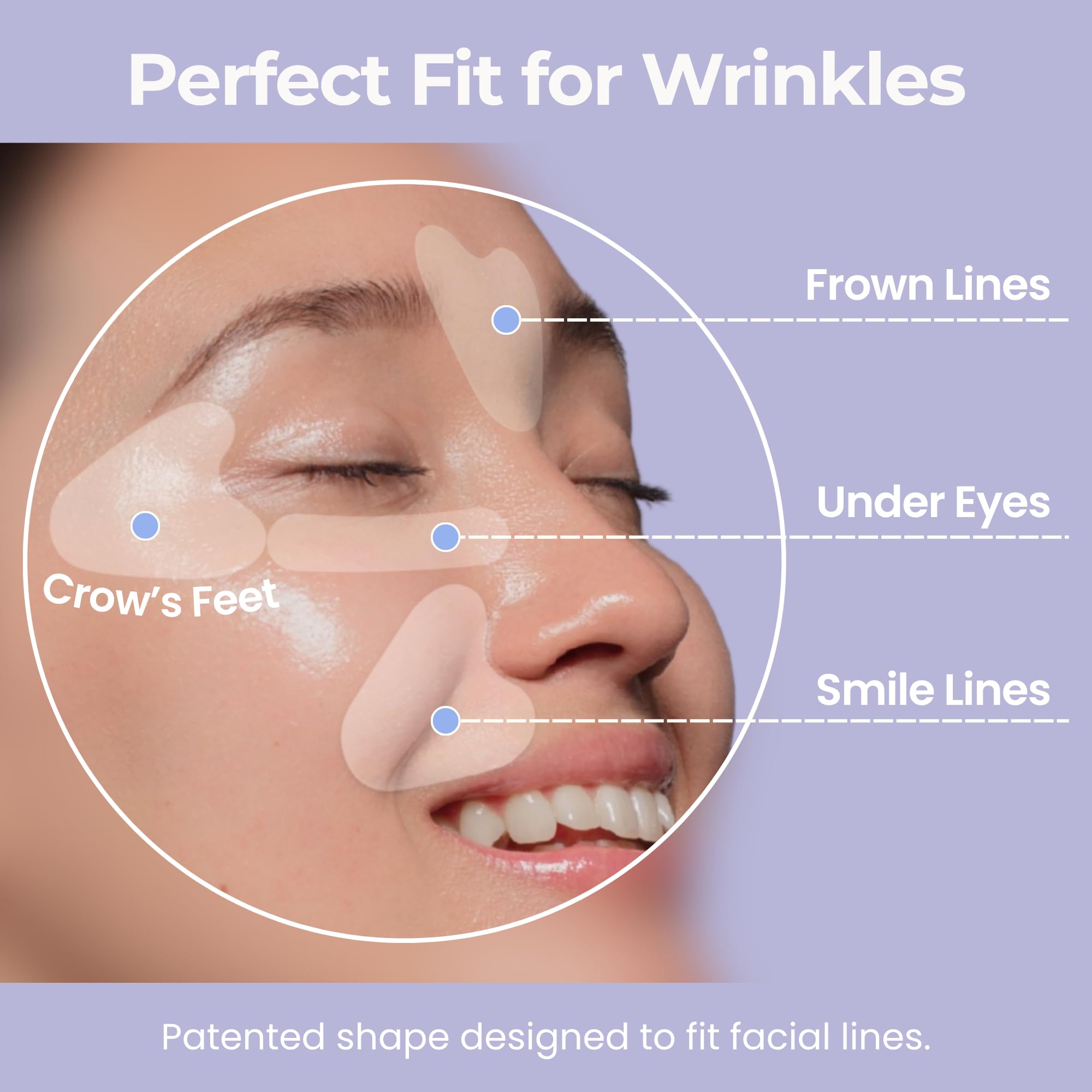 Individual PETITE PLUIE Collagen Face Wrinkle Patch on a flat surface