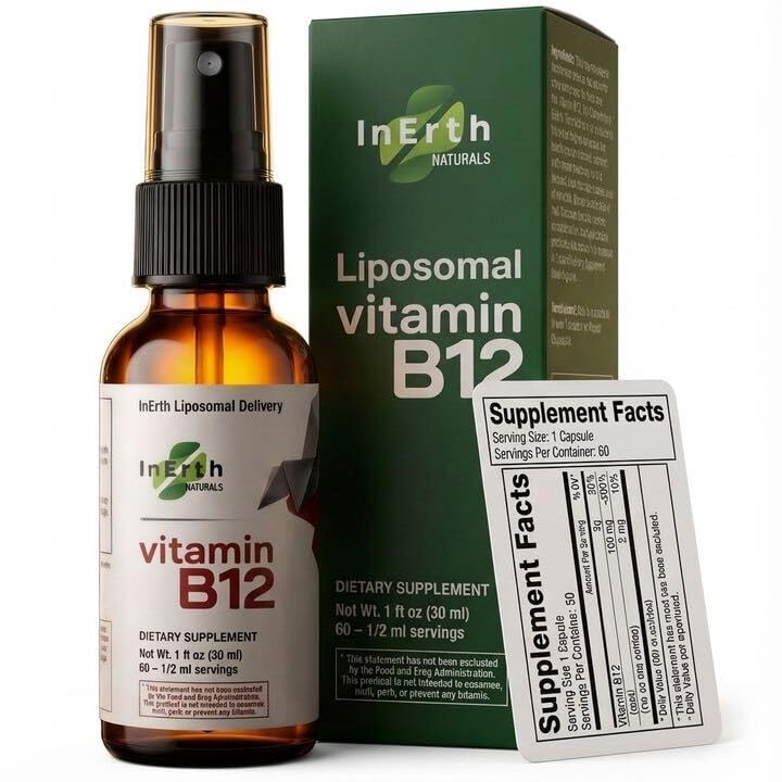 Inerth Naturals B12 Sublingual Spray front view with packaging
