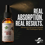 Inerth Naturals B12 Sublingual Spray showing fine mist delivery