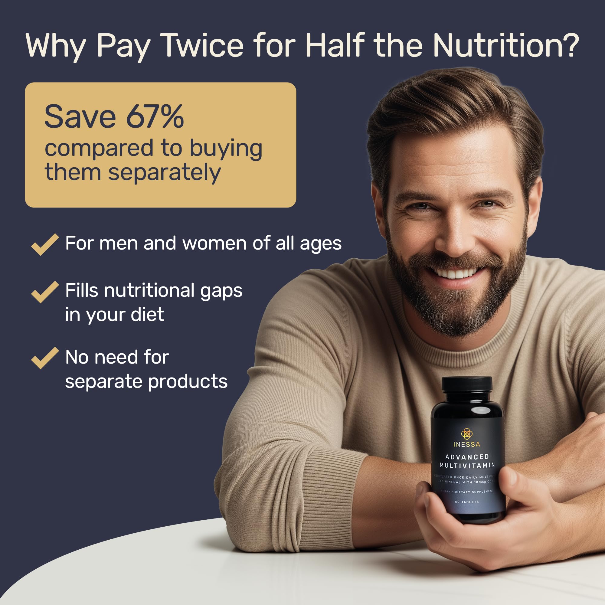 Inessa Multivitamin on a kitchen countertop