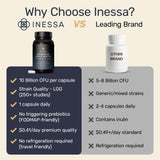 Inessa Probiotic Supplement 10 Billion CFU capsules on a table