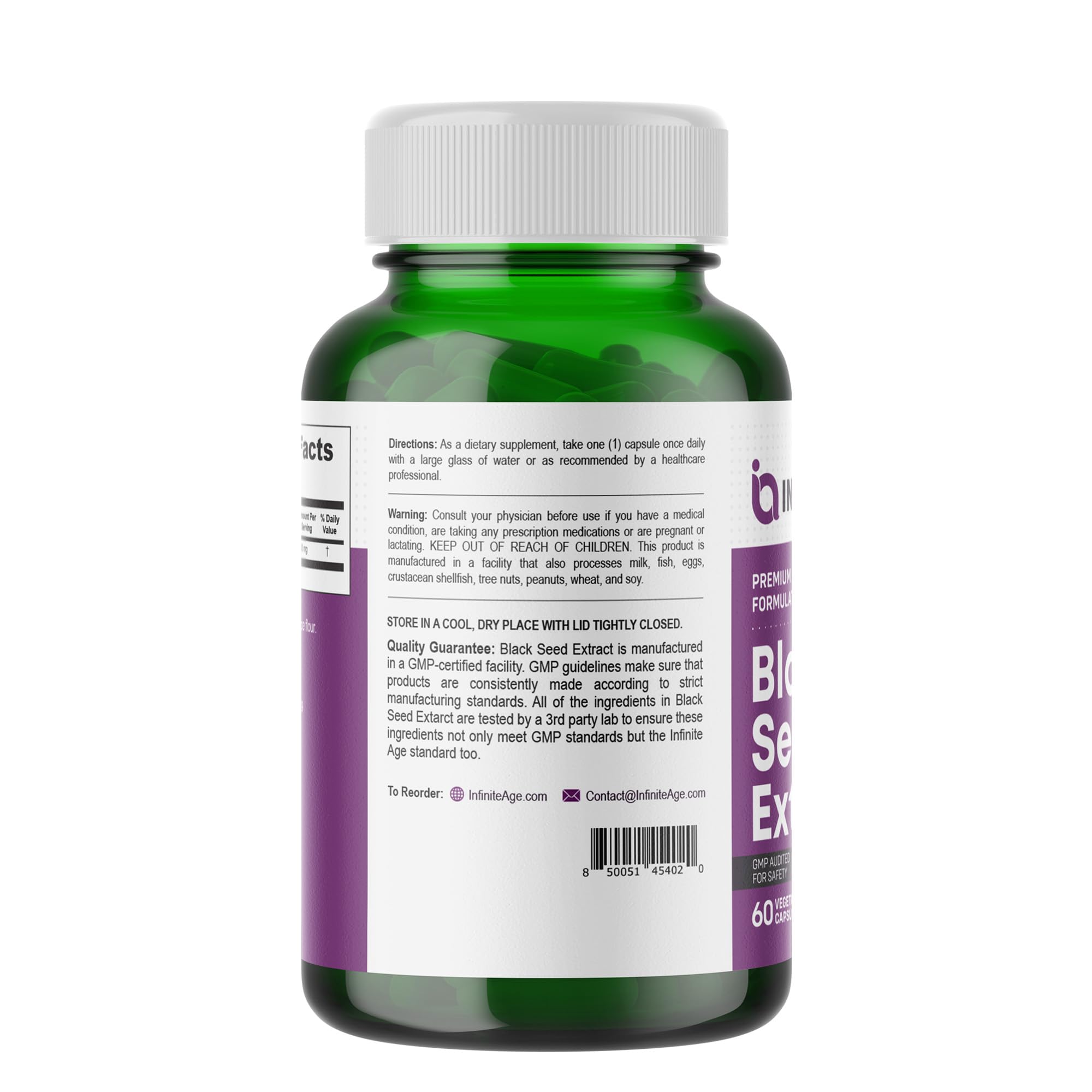 INFINITE AGE Black Seed Extract Capsules close-up of capsules