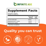 INFINITE AGE Sea Moss Capsules opened bottle with capsules visible