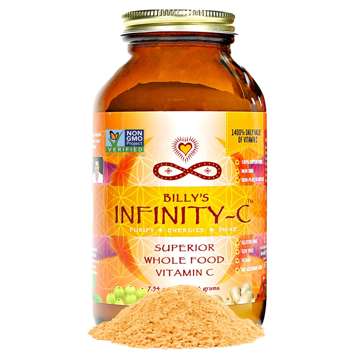 Infinity Greens Whole-Food Vitamin C Powder 227g front view