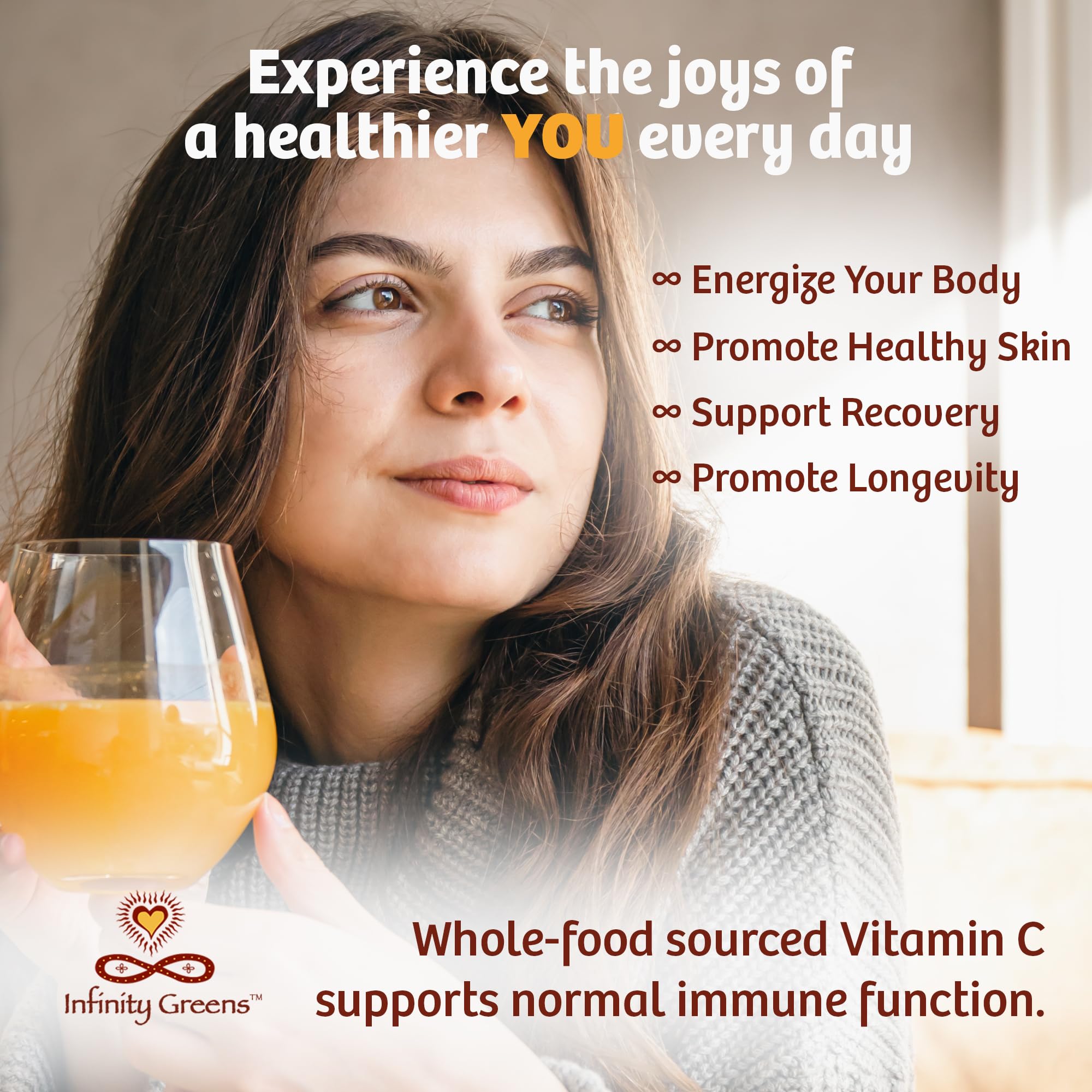 Infinity Greens Whole-Food Vitamin C Powder 227g packaging