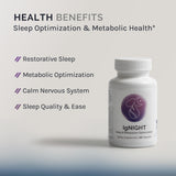 InfiniWell IgNIGHT Sleep Aid side view with ingredients