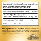 Infuse Allurè Histamine Blocker Capsules ingredients list on back