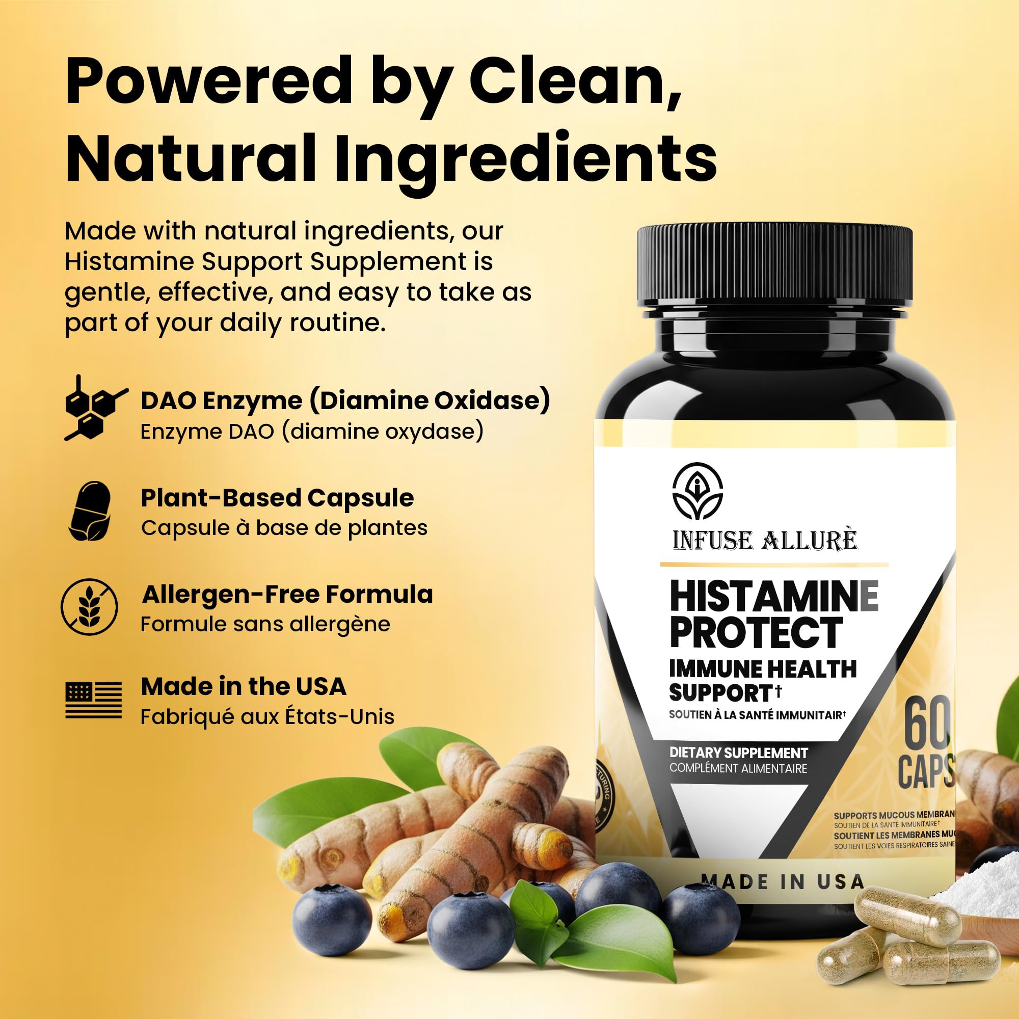 Infuse Allurè Histamine Blocker Capsules packaging with label
