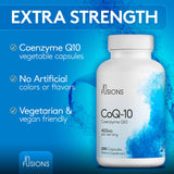 Infusions International CoQ10 supplement on a wooden table