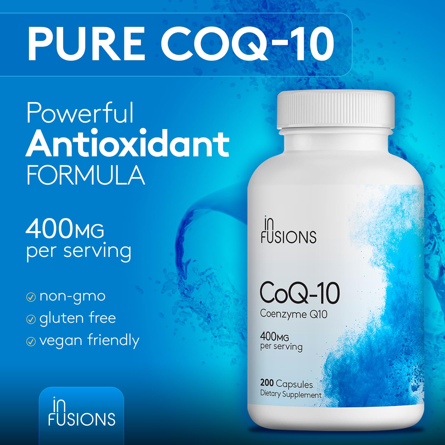 Infusions International CoQ10 supplement packaging