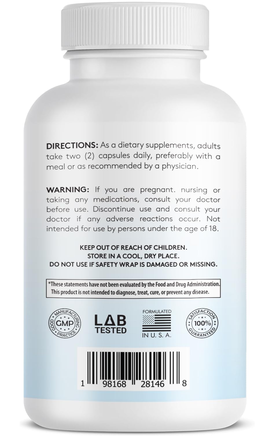 Infusions International Hyaluronic Acid Supplement back view