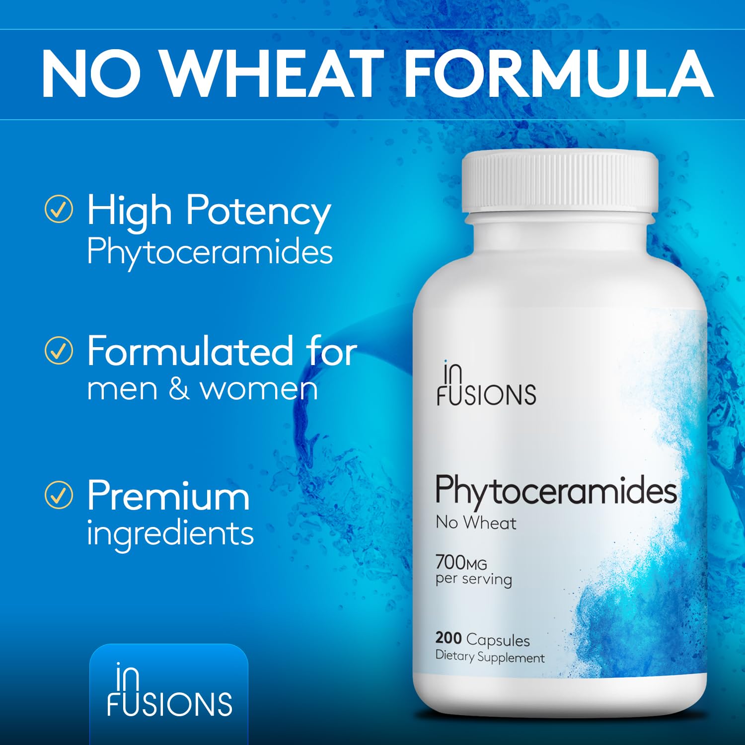 Infusions International Hyaluronic Acid Supplement on a table