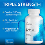 Infusions International SAM-e supplement on a wooden table