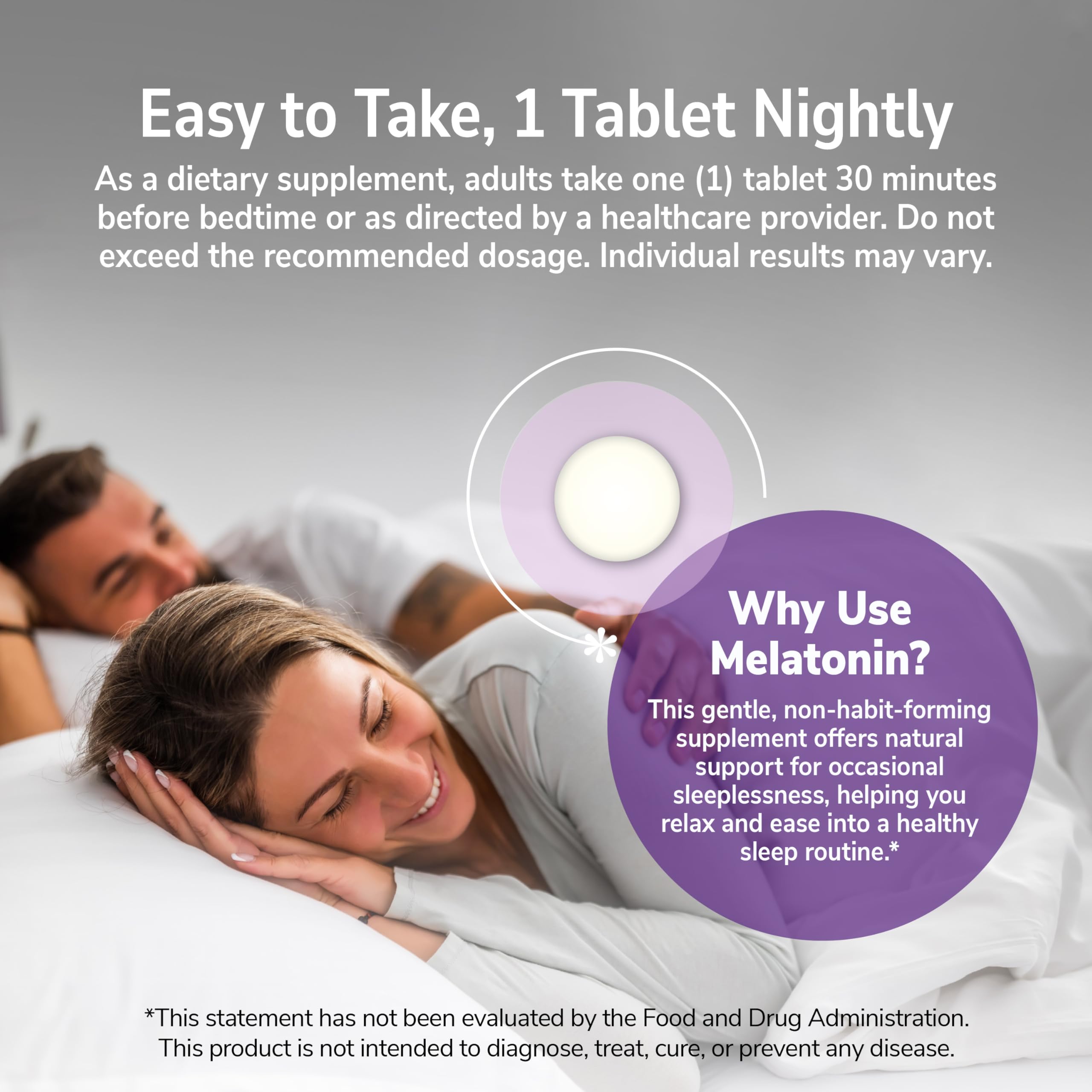 Ingredients list for 21st Century Melatonin 3mg Tablets